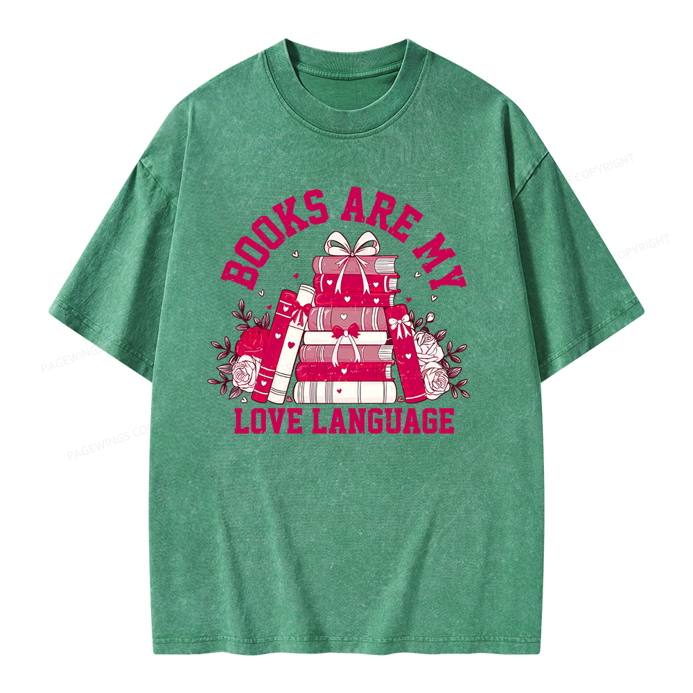 Pagewing Valentine Book Lover Design Gift for Valentine Unisex Washed T-shirt