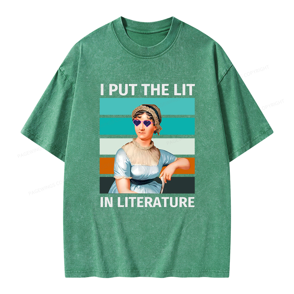 Pagewings I Put The Lit In Literature Unisex Washed T-shirt