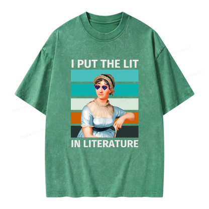 Pagewings I Put The Lit In Literature Unisex Washed T-shirt