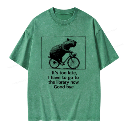 Pagewings I Have To Go To The Library Now Unisex Washed T-shirt