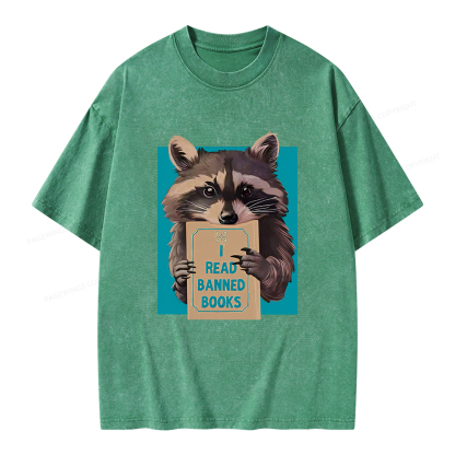Pagewings I Read Banned Books Unisex Washed T-shirt