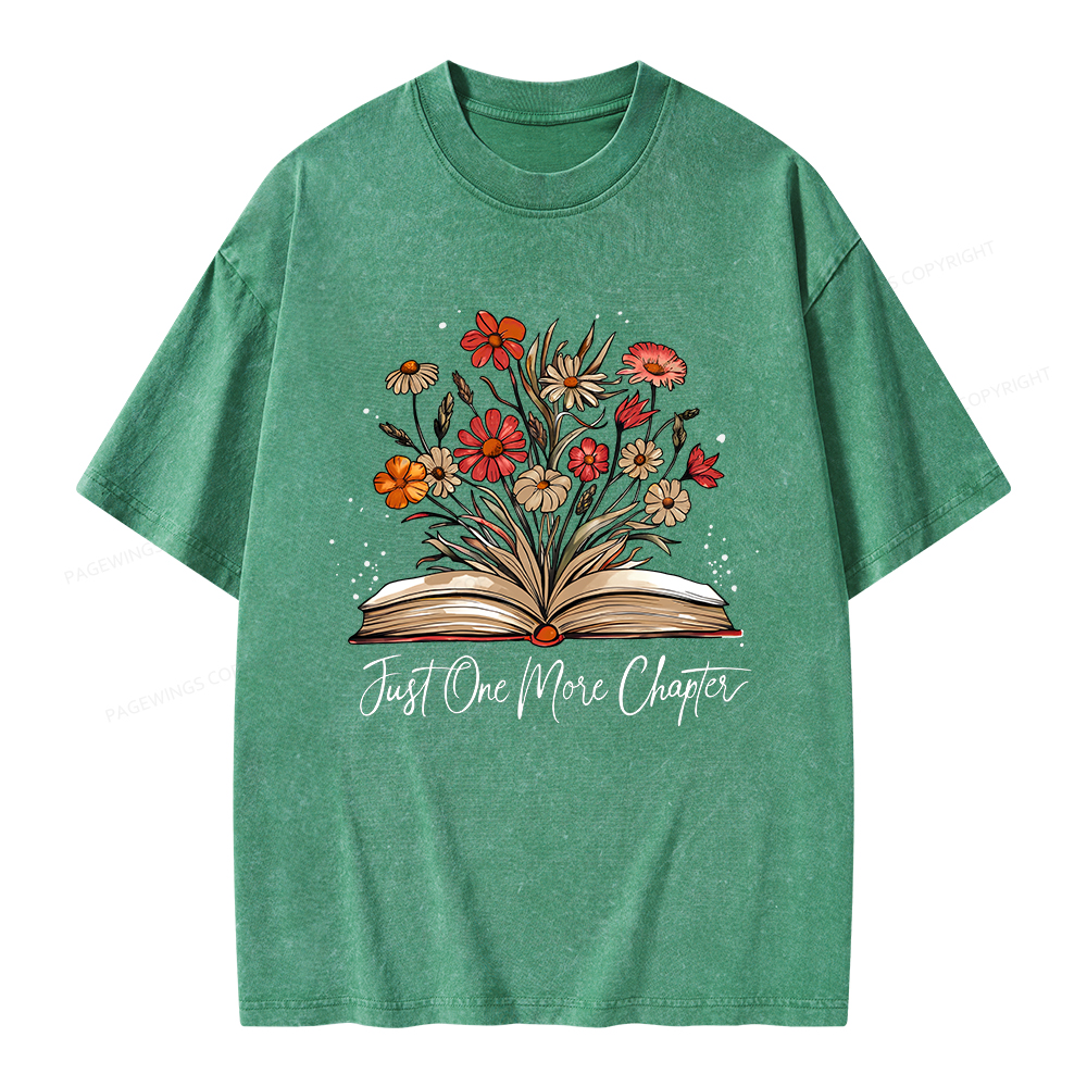 Pagewings Just One More Chapter Bookish Unisex Washed T-shirt