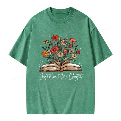 Pagewings Just One More Chapter Bookish Unisex Washed T-shirt