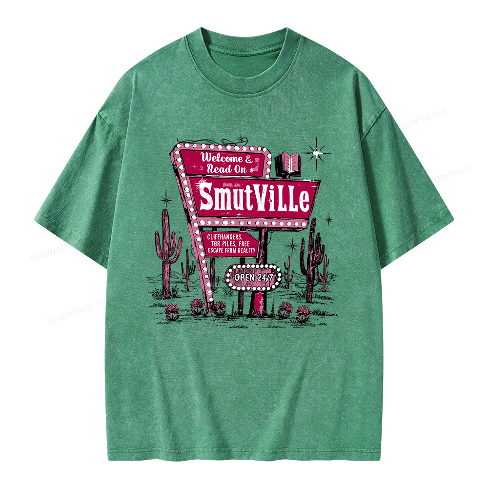 Pagewings Welcome To Smutville Unisex Washed T-shirt