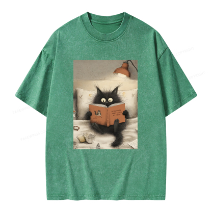 Pagewings Funny Bookish Unisex Washed T-shirt