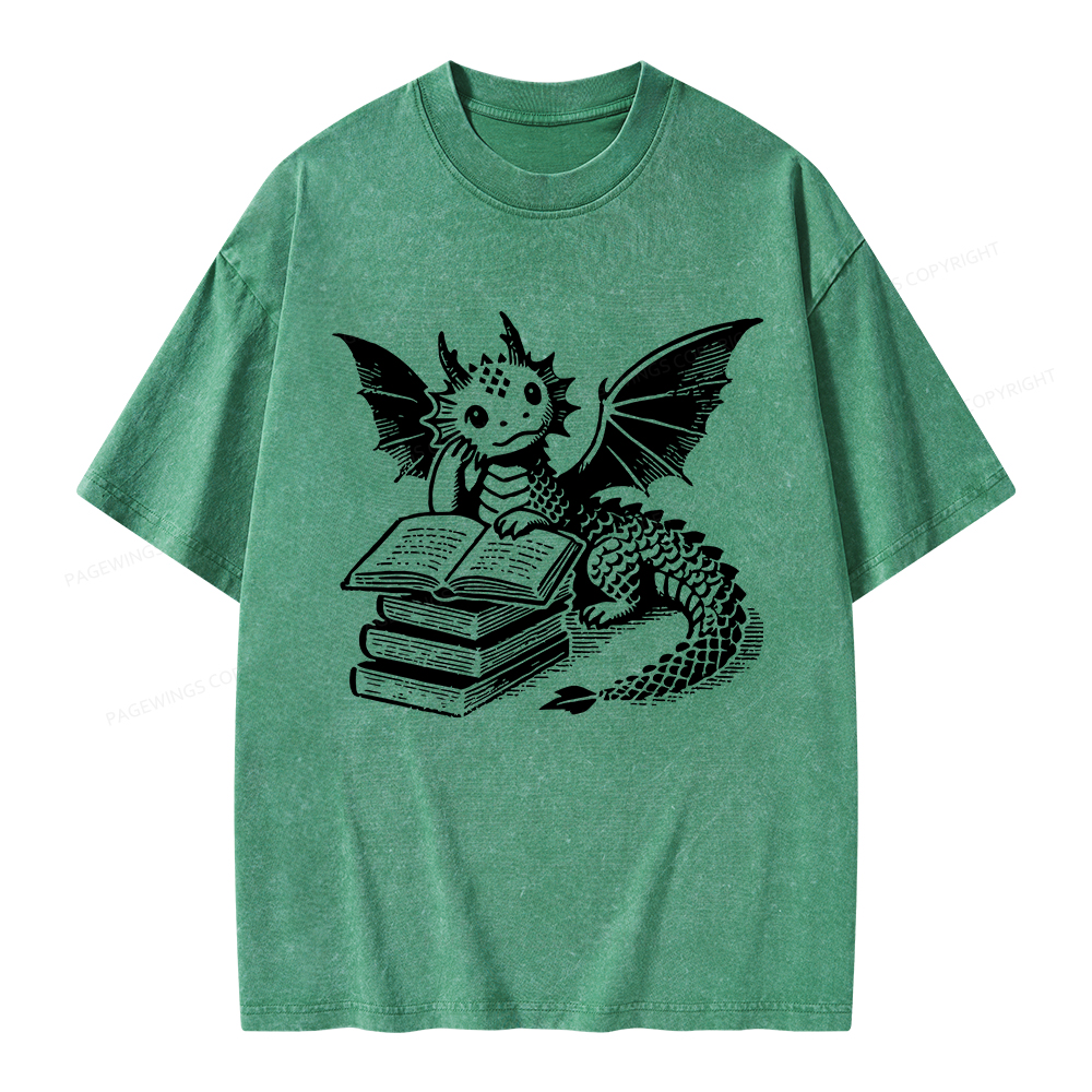 Pagewings I'm Not A Bookworm I'm A Book Dragon Unisex Washed T-shirt