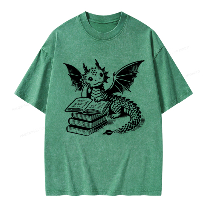 Pagewings I'm Not A Bookworm I'm A Book Dragon Unisex Washed T-shirt