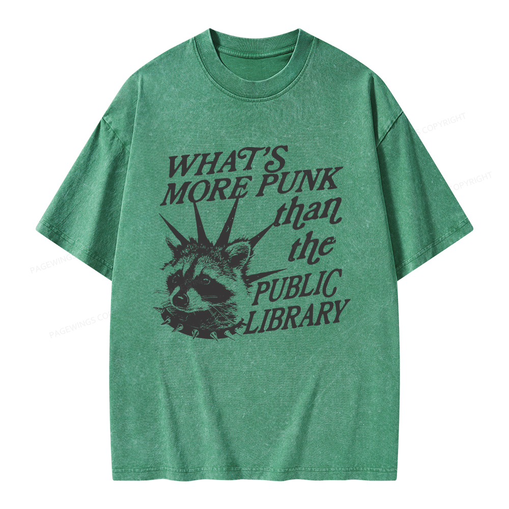 Pagewings What’s More Punk Than The Public Library Unisex Washed T-shirt
