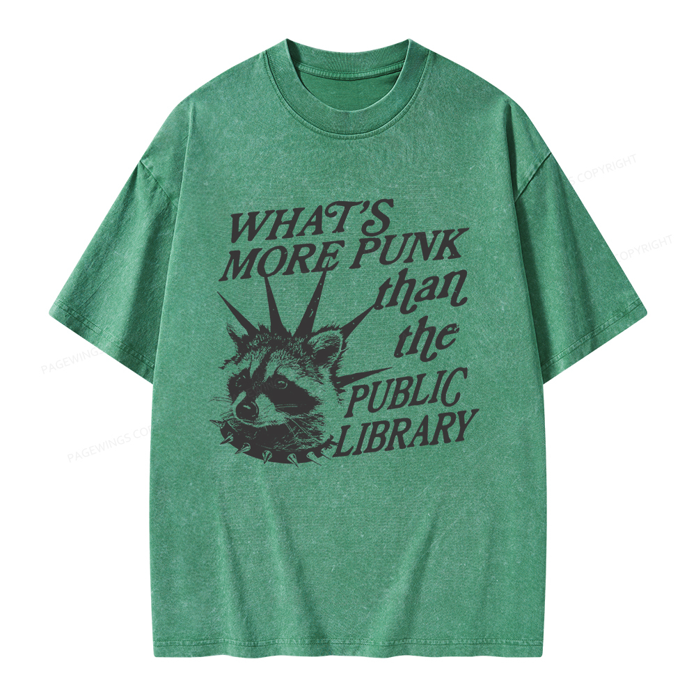 Pagewings What’s More Punk Than The Public Library Unisex Washed T-shirt
