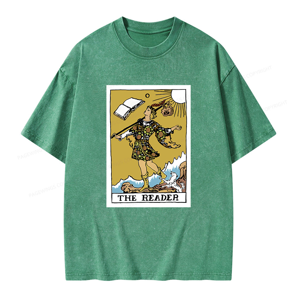 Pagewings Bookish Tarot--The Reader Unisex Washed T-shirt