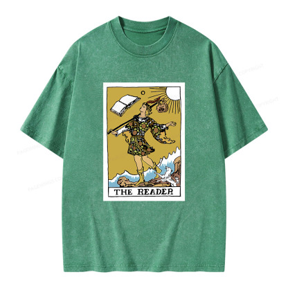 Pagewings Bookish Tarot--The Reader Unisex Washed T-shirt