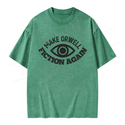 Pagewings Make Orwell Fiction Again Book Unisex Washed T-shirt