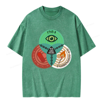 Pagewings We Are Here Unisex Washed T-shirt