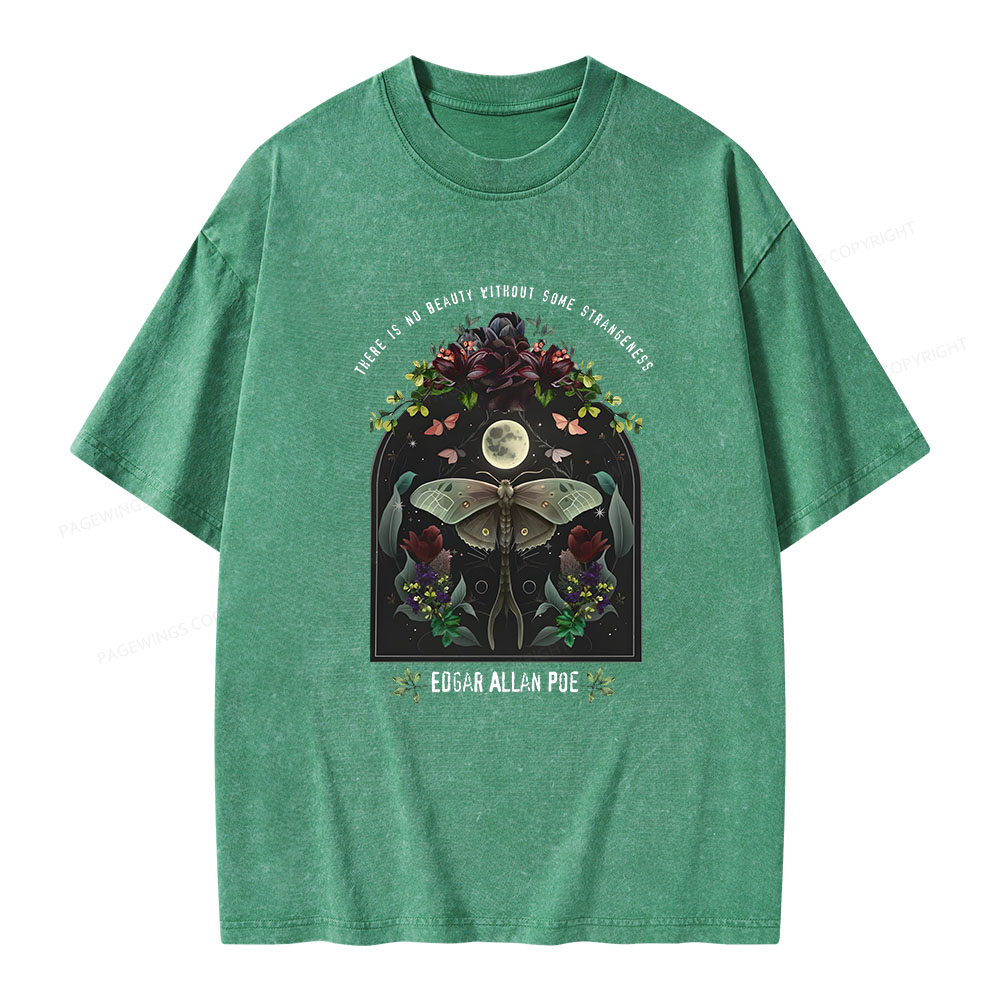 Pagewings Dark Academia Bookish Poe Unisex Washed T-shirt