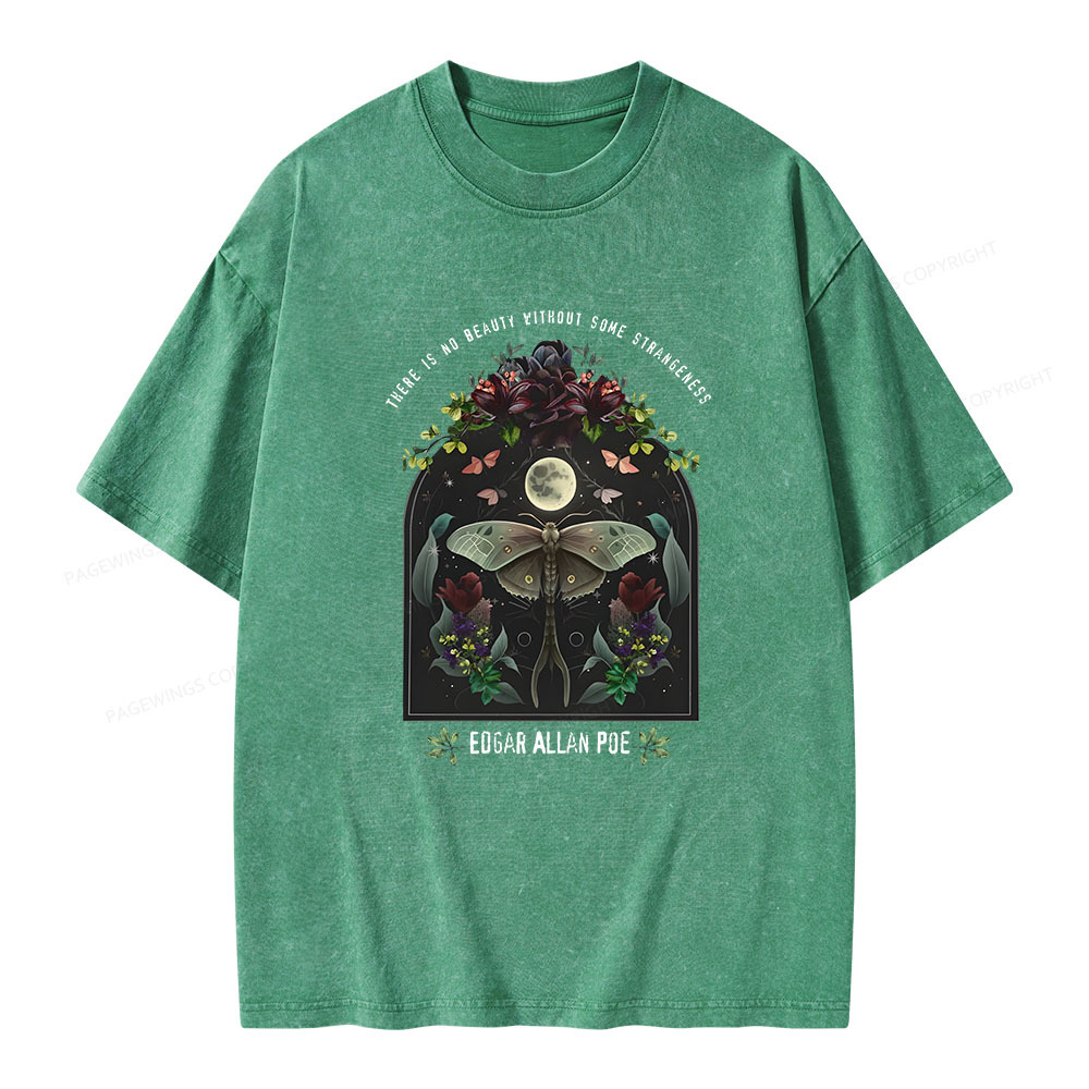 Pagewings Dark Academia Bookish Poe Unisex Washed T-shirt