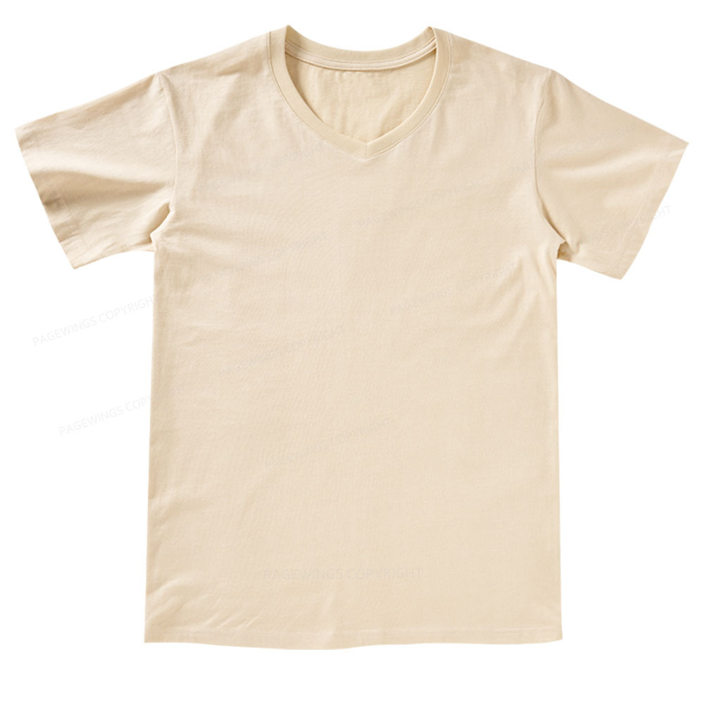 Pagewings Comfortable Solid Color V-neck T-shirt