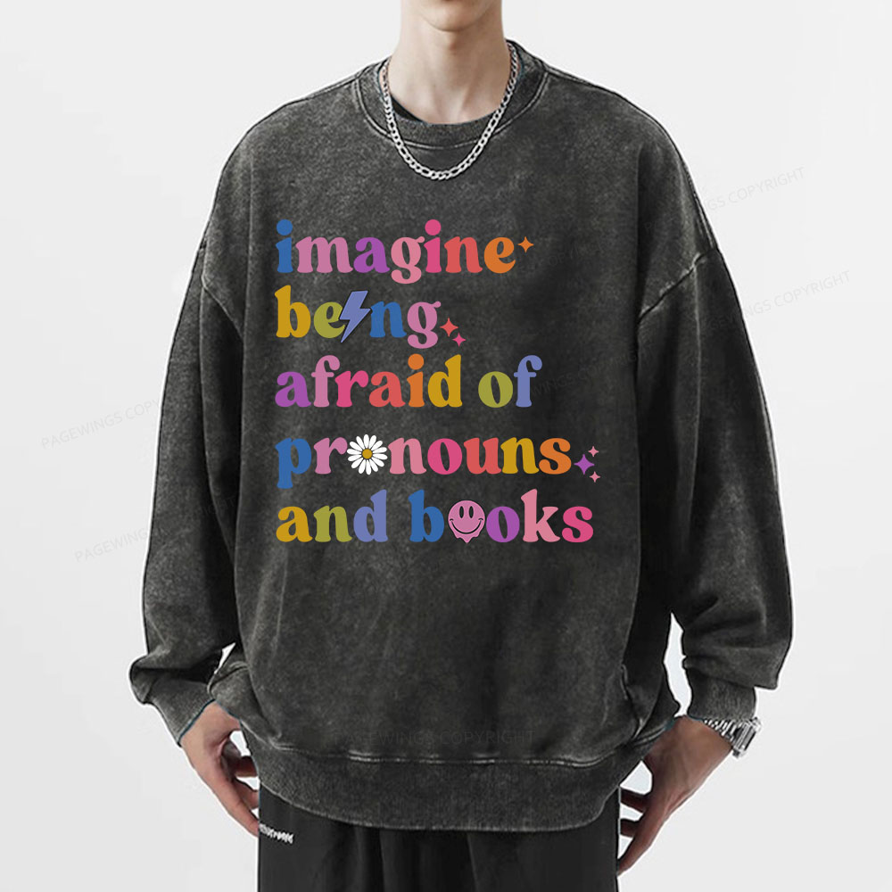 Pagewings Queer Book Club Unisex Washed Sweatshirt