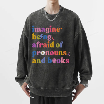 Pagewings Queer Book Club Unisex Washed Sweatshirt