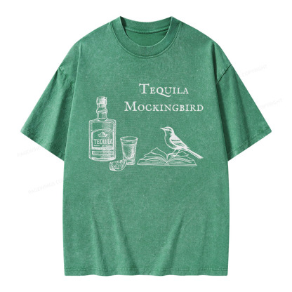 Pagewings Tequila Mockingbird Unisex Washed T-shirt