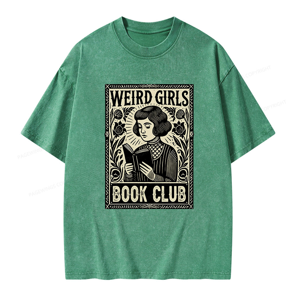 Pagewings Weird Girls Book Club Unisex Washed T-shirt