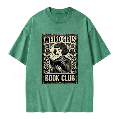 Pagewings Weird Girls Book Club Unisex Washed T-shirt