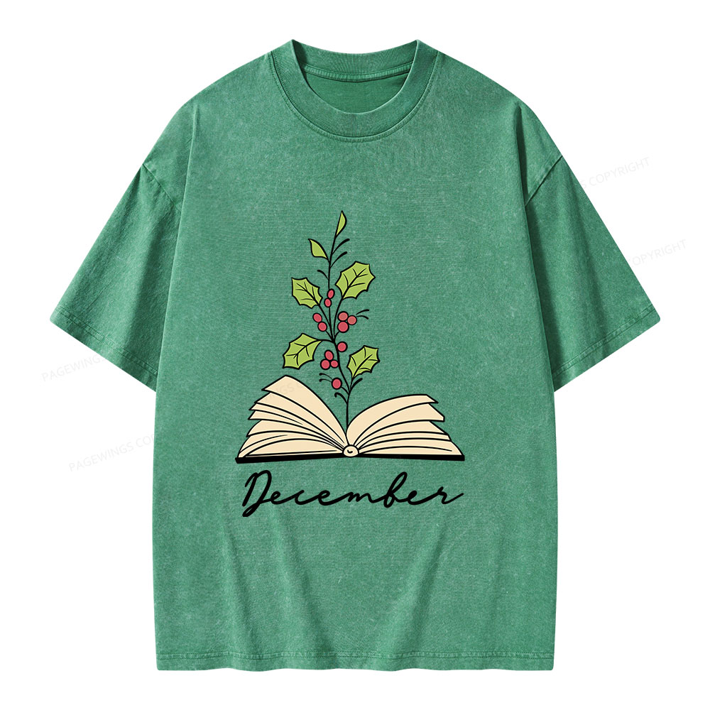 Pagewings Personalized Name Birth Flower Unisex Washed T-shirt