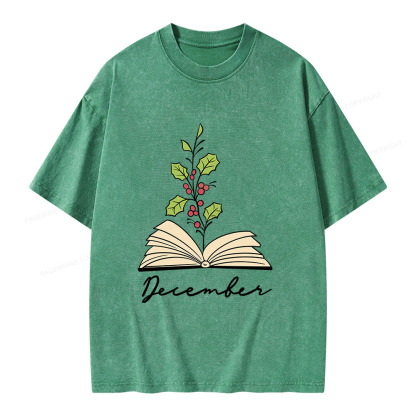 Pagewings Personalized Name Birth Flower Unisex Washed T-shirt