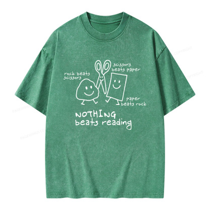 Pagewings Nothing Beats Reading Unisex Washed T-shirt
