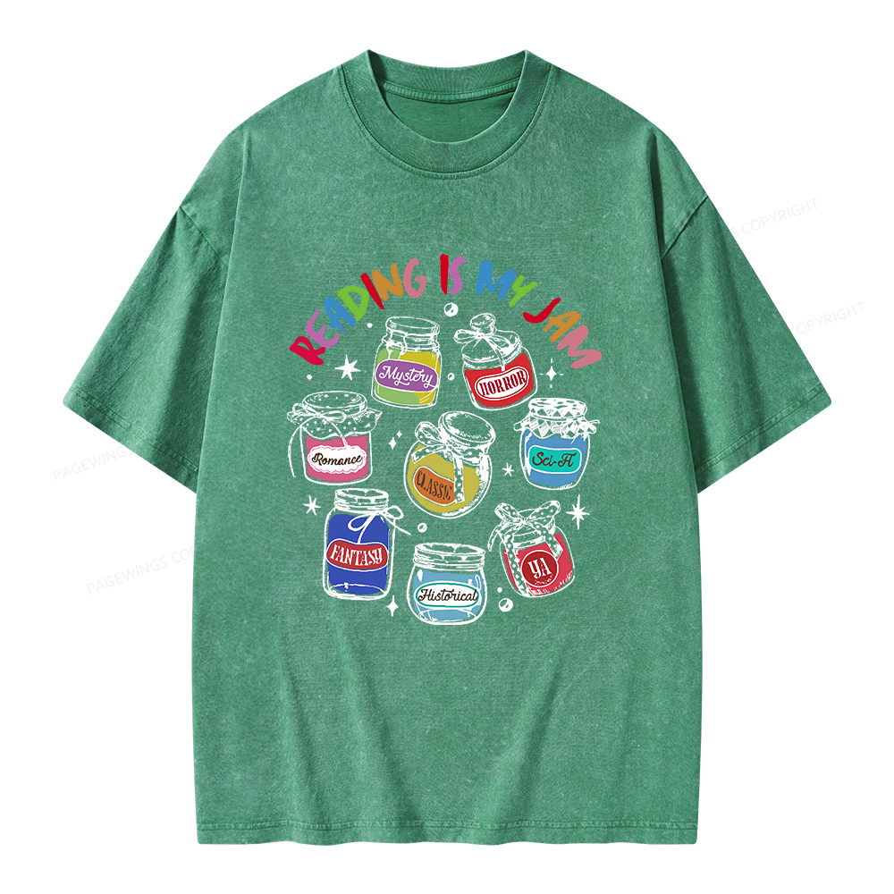 Pagewings Reading is My Jam Unisex Washed T-shirt