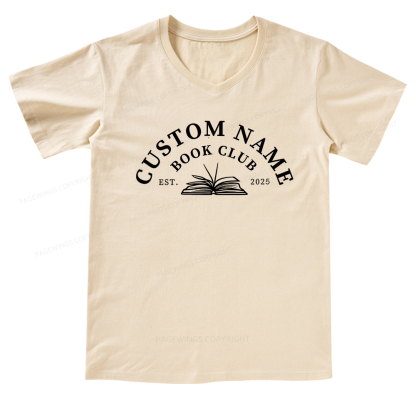 Pagewings Personalized Custom Book Club V-neck T-shirt