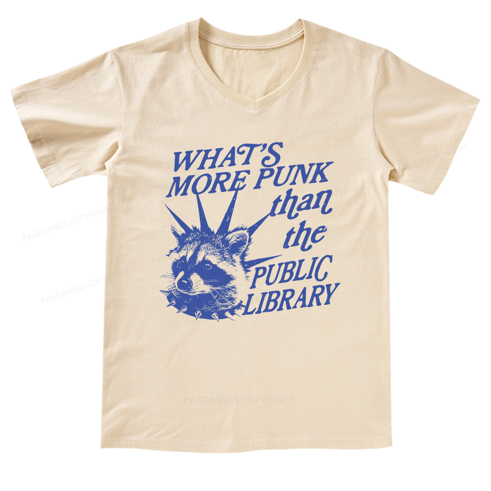 Pagewings What’s More Punk Than The Public Library V-neck T-shirt