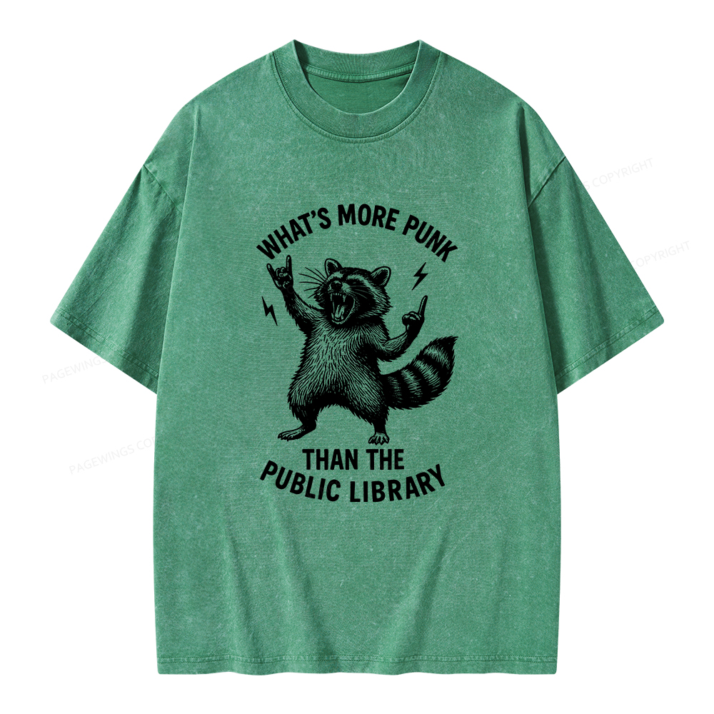 Pagewings What’s More Punk Than The Public Library Unisex Washed T-shirt