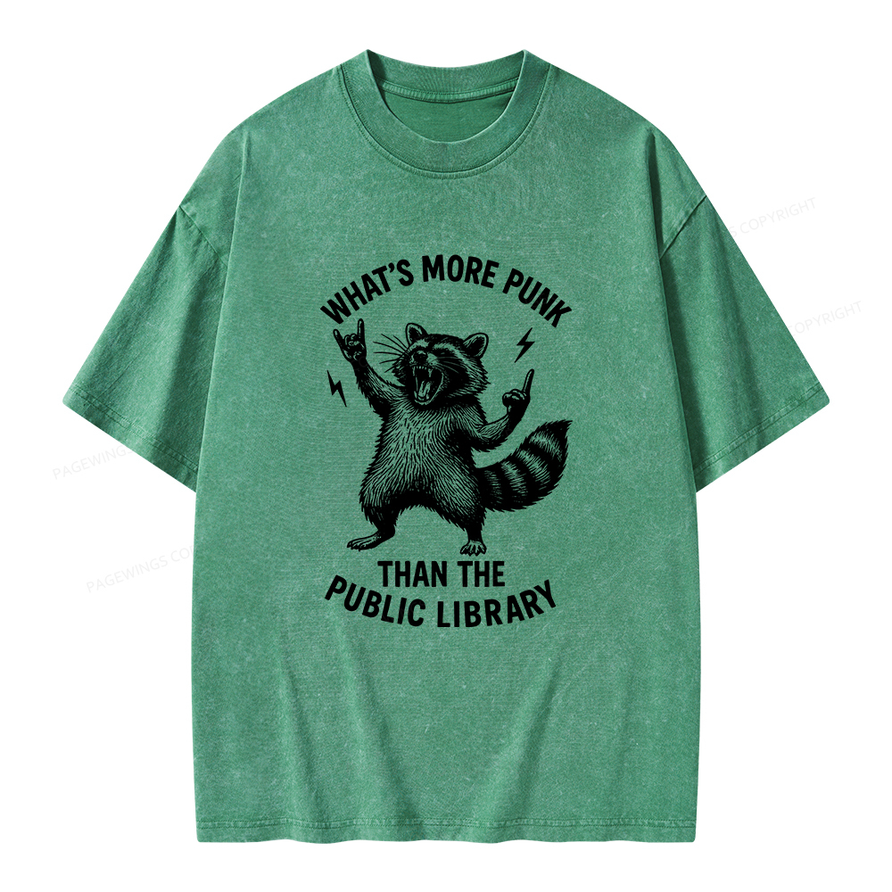 Pagewings What’s More Punk Than The Public Library Unisex Washed T-shirt