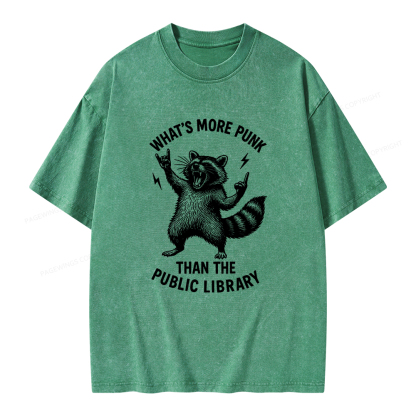 Pagewings What’s More Punk Than The Public Library Unisex Washed T-shirt