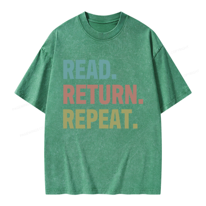 Pagewings Read Return Repeat Unisex Washed T-shirt