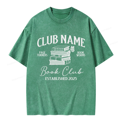 Pagewings Personalized Book Club  Unisex Washed T-shirt
