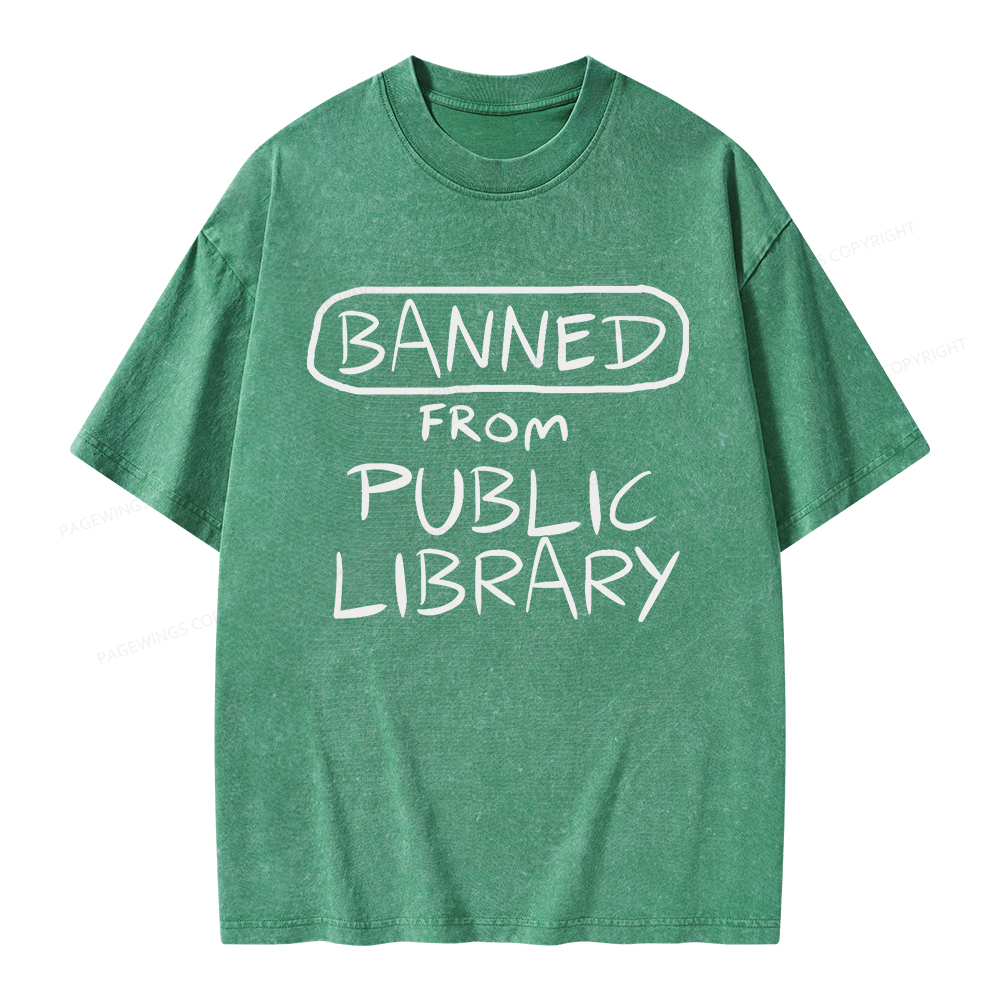 Pagewings Banned From Public Library Unisex Washed T-shirt