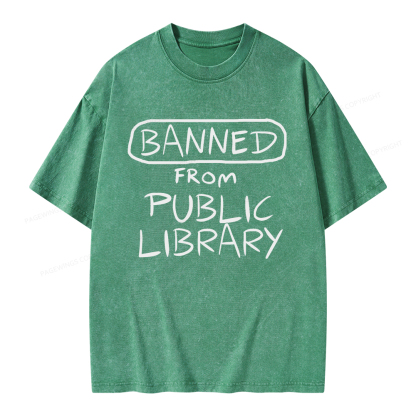 Pagewings Banned From Public Library Unisex Washed T-shirt