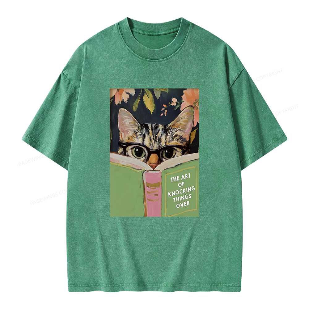 Pagewings The Art of Knocking Things Over Unisex Washed T-shirt