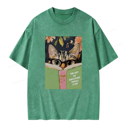 Pagewings The Art of Knocking Things Over Unisex Washed T-shirt