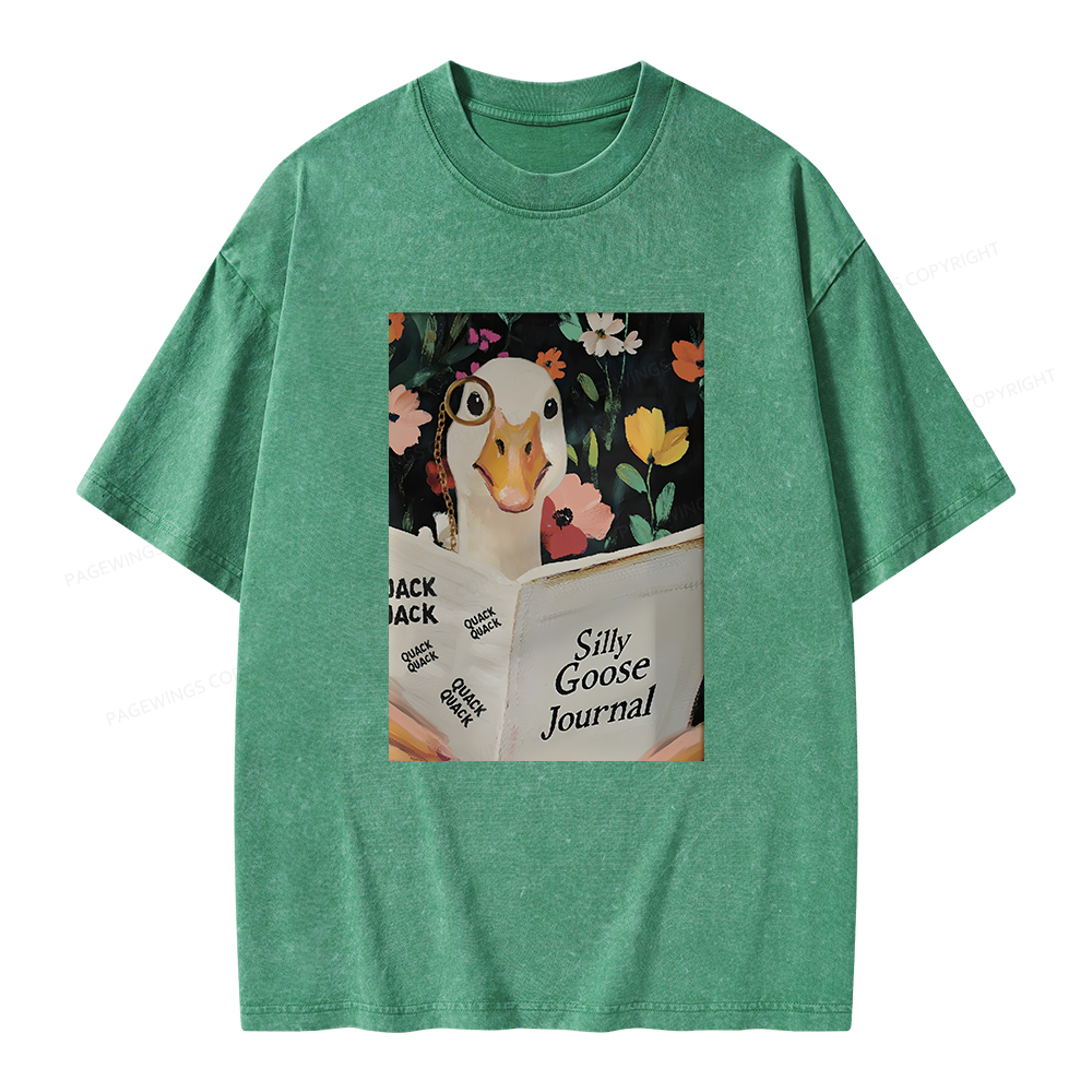 Pagewings Silly Goose Journal Unisex Washed T-shirt