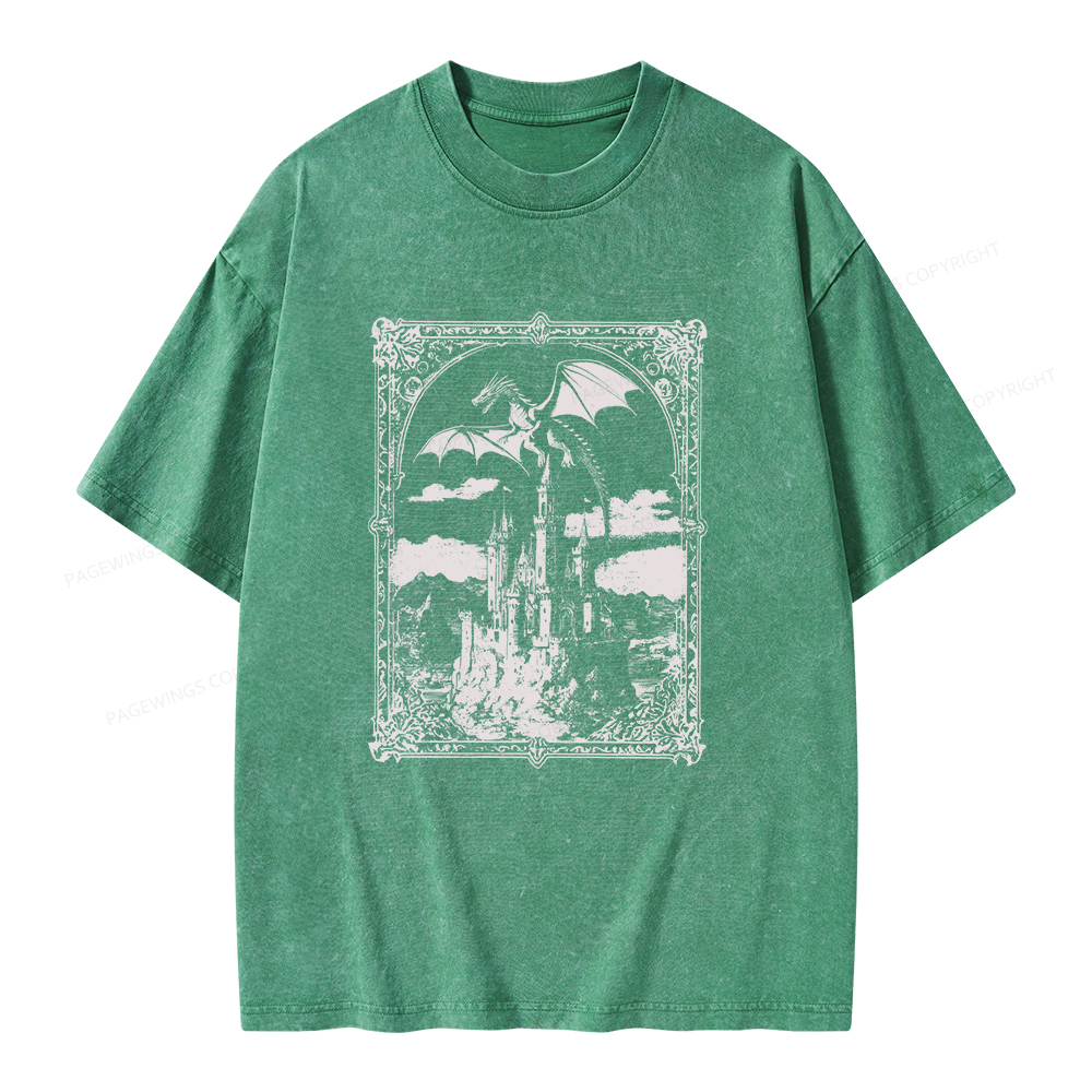 Pagewings Vintage Dragon Unisex Washed T-shirt