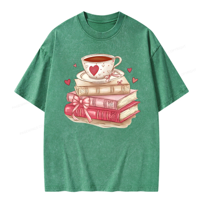 Pagewing Book Lover Valentine Sweatshirt Unisex Washed T-shirt