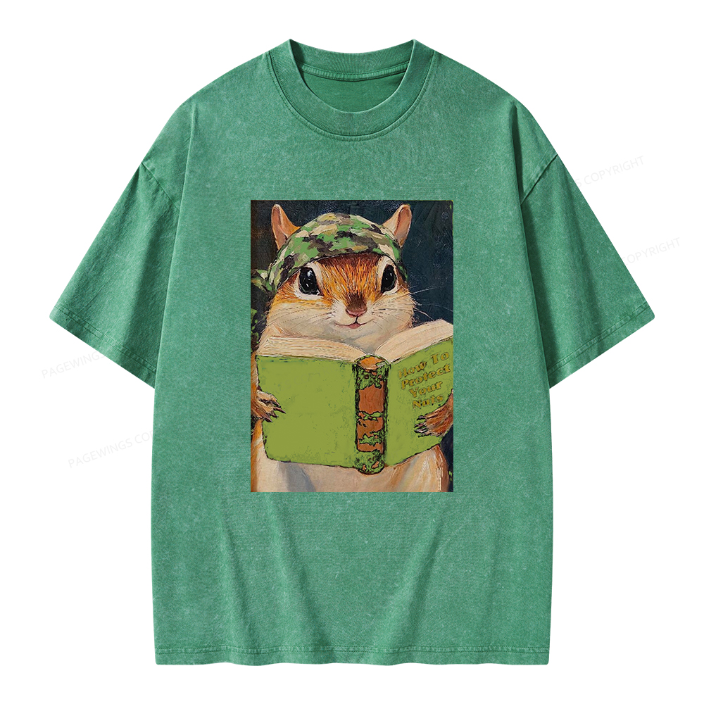 Pagewings How To Protect Your Nuts Unisex Washed T-shirt