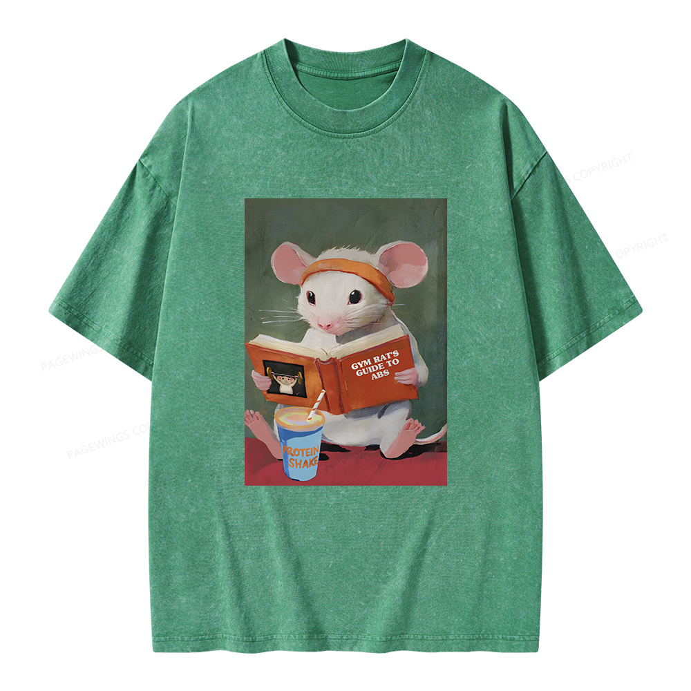 Pagewings Gym Rat's Guide To Abs Unisex Washed T-shirt