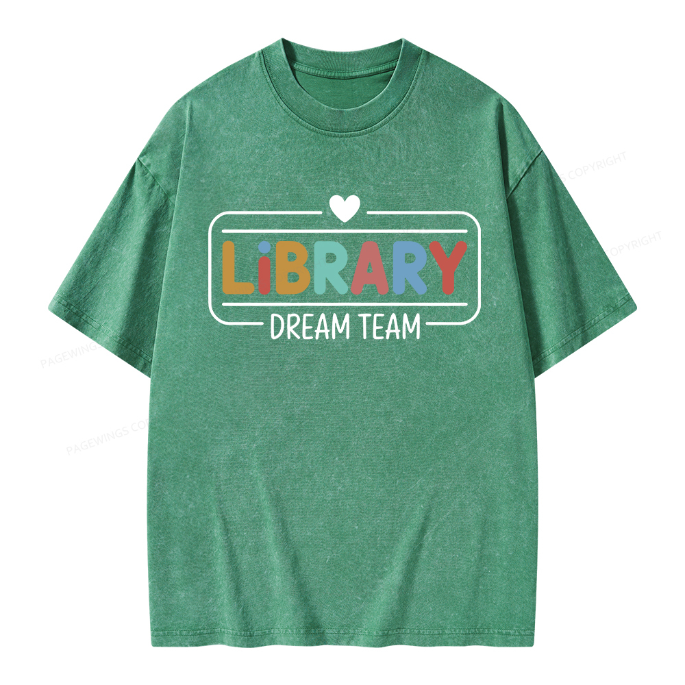 Pagewings Library Dream Team Unisex Washed T-shirt