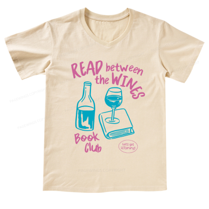 Pagewings Wine Lover Book Club V-neck T-shirt