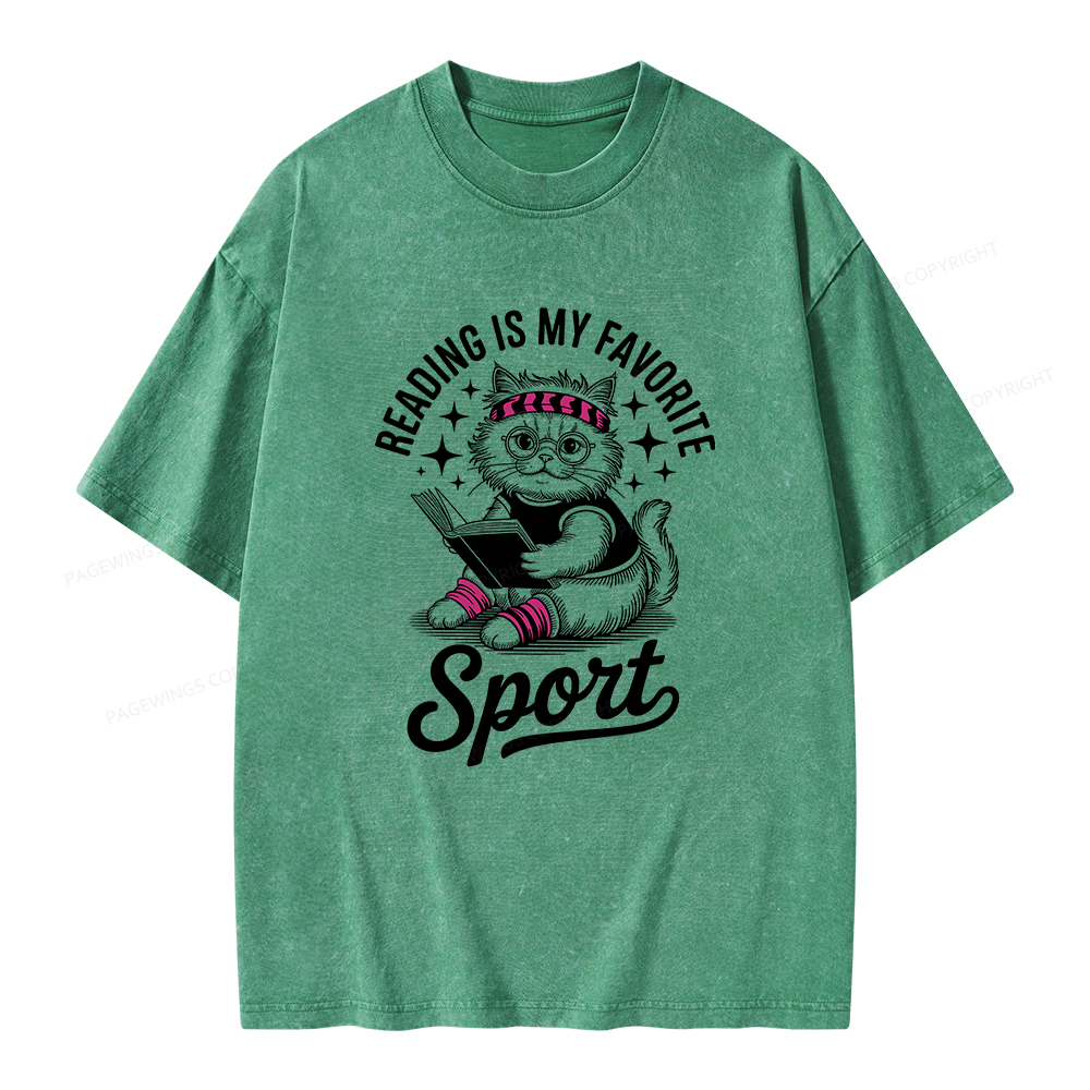 Pagewings Reading is My Favorite Sport Unisex Washed T-shirt