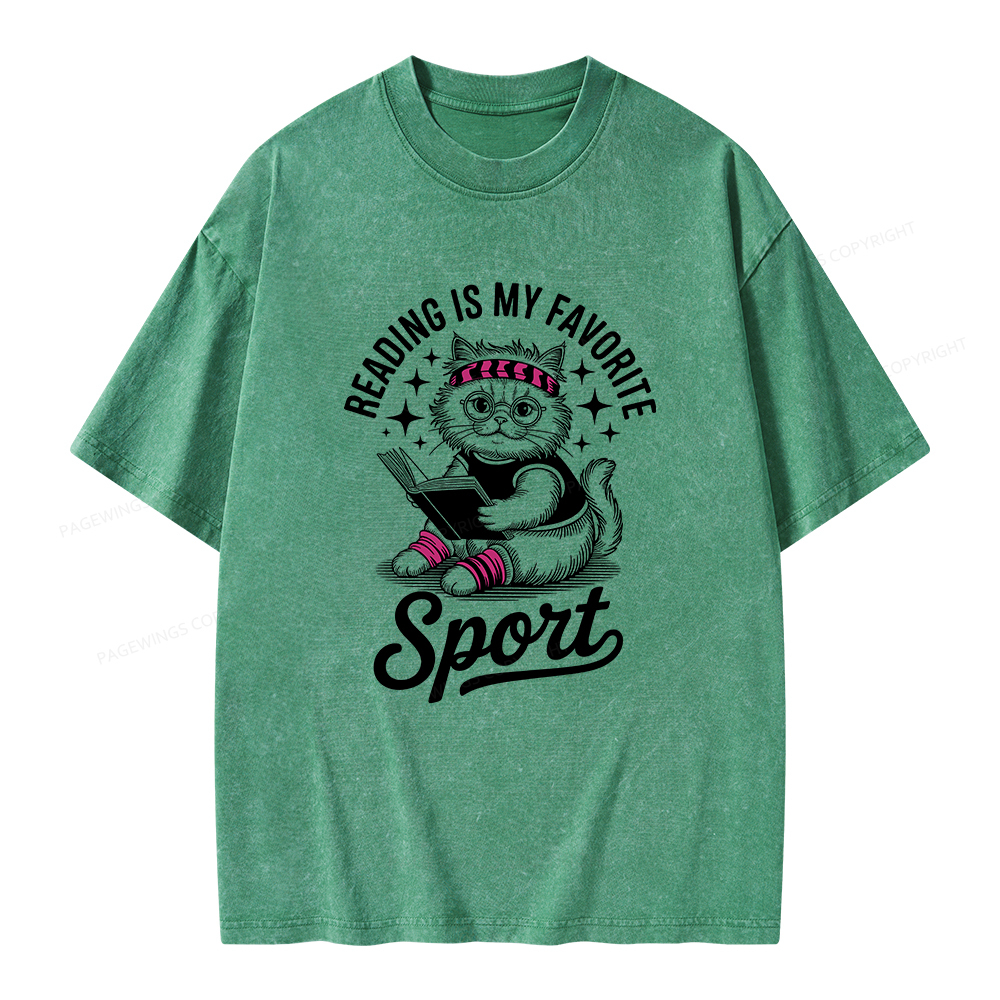Pagewings Reading is My Favorite Sport Unisex Washed T-shirt
