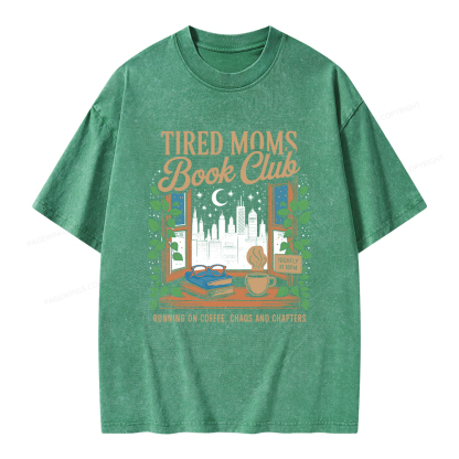 Pagewings Tired Moms Book Club Unisex Washed T-shirt